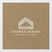 Modern Home Design | Abstract Logo on Wood Texture Fensteraufkleber (Blatt)