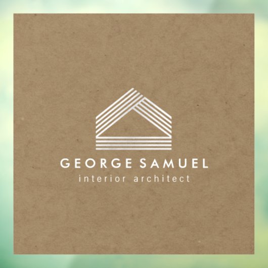 Modern Home Design | Abstract Logo on Wood Texture Fensteraufkleber (Blatt 3)