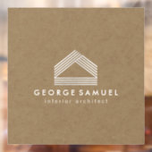 Modern Home Design | Abstract Logo on Wood Texture Fensteraufkleber (Blatt 2)