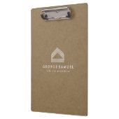 Modern Home Design | Abstract Logo on Wood Texture Klemmbrett (Links)