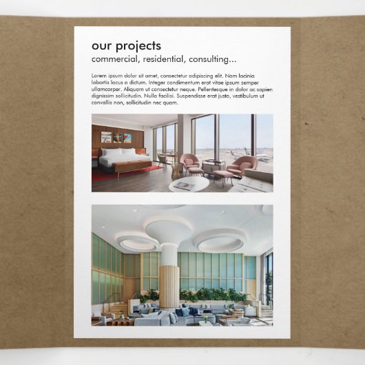 Modern Home Design Custom Abstract Logo Dreifach Gefaltete Karte (Innenseite Mitte)