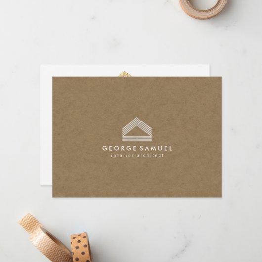 Modern Home Design Custom Abstract Logo Mitteilungskarte (Vorderseite/Rückseite Beispiel)