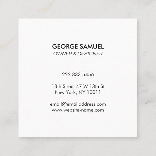 Modern Home Design Custom Abstract Logo Quadratische Visitenkarte (Rückseite)