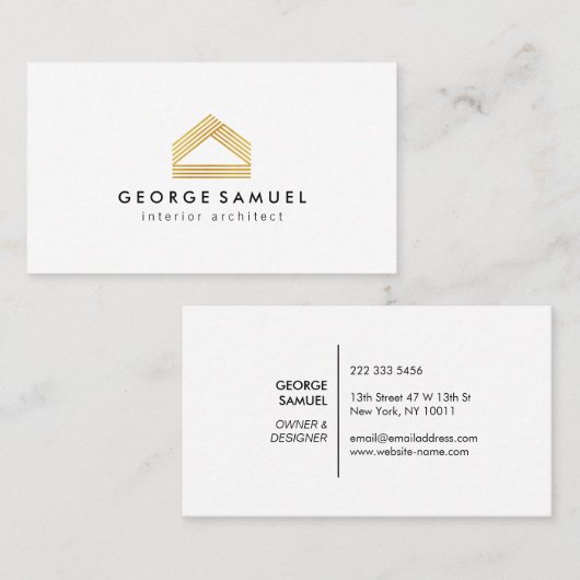 Modern Home Design Custom Abstract Logo  Visitenkarte (Vorne/Hinten)