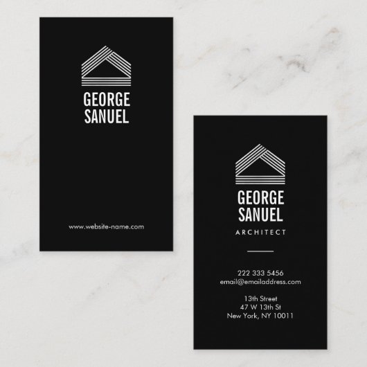 Modern Home Design Custom Abstract Logo Visitenkarte (Vorne/Hinten)