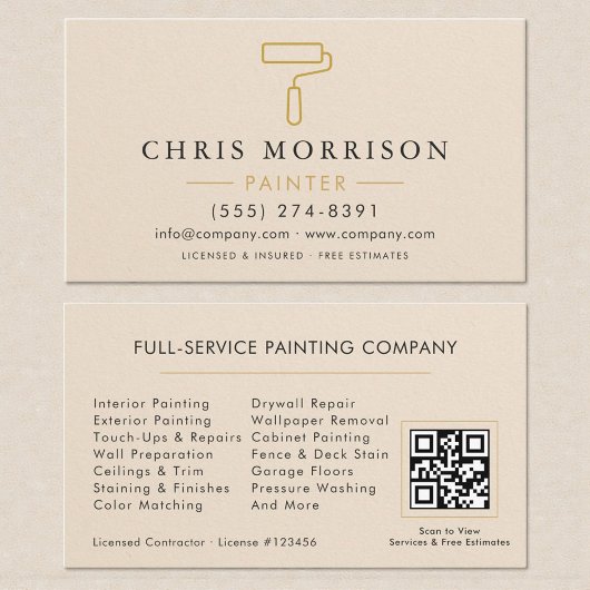 Modern Home House Painter Contractor QR Code Visitenkarte