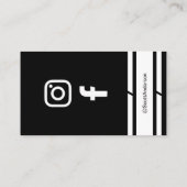 Modern Home Logo Social Media QR Code Black Visitenkarte (Rückseite)