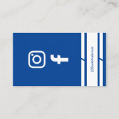 Modern Home Logo Social Media QR Code Blue Visitenkarte (Rückseite)