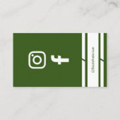 Modern Home Logo Social Media QR Code Green Visitenkarte (Rückseite)