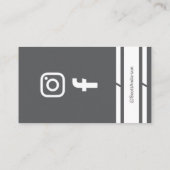 Modern Home Logo Social Media QR Code Grey Visitenkarte (Rückseite)