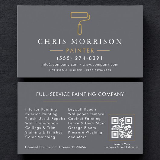 Modern Home Painter Contractor QR Code Visitenkarte