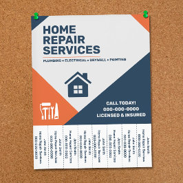Modern Home Repair Tear-Off Tabs Flyer