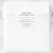 Modern Homemade Jam Jar Canning Runder Aufkleber (Tasche)