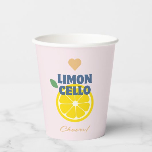 Modern Homemade Limoncello Lemon Liquor Papier Bec Pappbecher (Vorderseite)