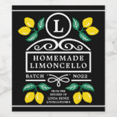 Modern Homemade Limoncello Weinetikett (Einzelnes Label)