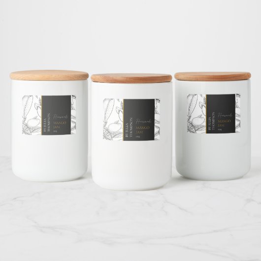 Modern Homemade Mango Jam Label Lebensmitteletikett (Flaschen)