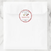 Modern Homemade Raspberry Jam Gingham Runder Aufkleber (Tasche)