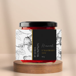 Modern Homemade Strawberry Jam Label Lebensmitteletikett