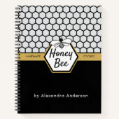 Modern Honey Bee Apiary Honeycomb Black Yellow Notizblock (Vorderseite)