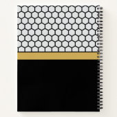 Modern Honey Bee Apiary Honeycomb Black Yellow Notizblock (Rückseite)