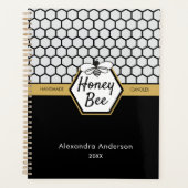 Modern Honey Bee Apiary Honeycomb Black Yellow Planer (Vorderseite)