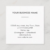 Modern Honey Bee Apiary Honeycomb Black Yellow Quadratische Visitenkarte (Rückseite)