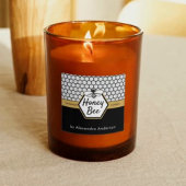 Modern Honey Bee Apiary Honeycomb Black Yellow Quadratischer Aufkleber