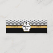 Modern Honey Bee Candle Honeycomb Mini Visitenkarte (Vorderseite)