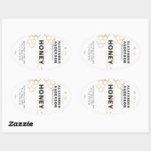 Modern Honey Bees Gold Honeycomb Ovaler Aufkleber (Blatt)