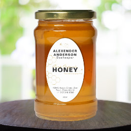 Modern Honey Bees Gold Honeycomb Ovaler Aufkleber