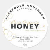 Modern Honey Bees Gold Honeycomb Runder Aufkleber (Vorderseite)