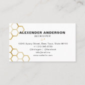 Modern Honey Bees Gold Honeycomb Visitenkarte (Rückseite)