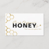 Modern Honey Bees Gold Honeycomb Visitenkarte (Vorderseite)