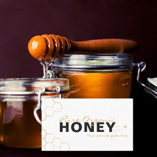 Modern Honey Bees Gold Honeycomb Visitenkarte