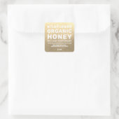 Modern Honey Jar Label Honeybee Apiary Gold Quadratischer Aufkleber (Tasche)