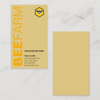 Modern Honeybee Logo Bearm Satin Gold Beekeeper Visitenkarte
