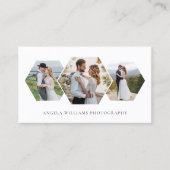 Modern Honeycomb Foto Collage Fotograf Visitenkarte (Vorderseite)