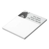 Modern Horse Black and White Equestrian Notizblock (Rotiert)