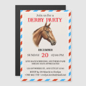 Modern Horse Racing Event Invitation Magnetkarte (Vorne/Hinten)