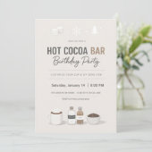 Modern Hot Cocoa Bar Birthday Invitation Einladung (Stehend Vorderseite)