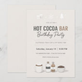 Modern Hot Cocoa Bar Birthday Invitation Einladung (Vorne/Hinten)