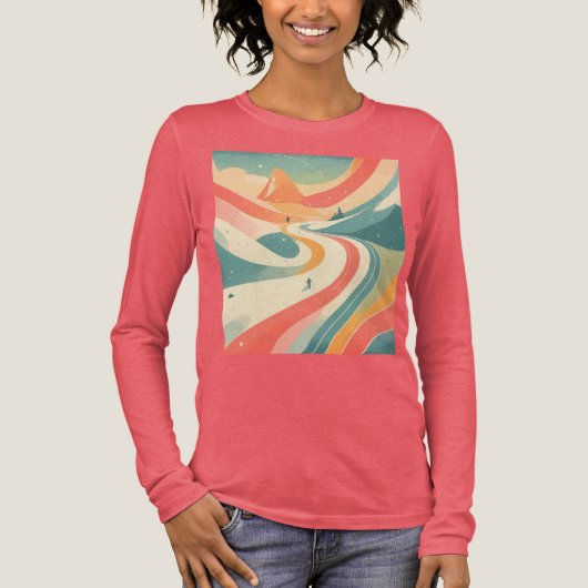 Modern Hot Look at Snow Mountain Paradise Fun Tri-Blend Shirt (Vorderseite)