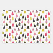 Modern Hot Pink Black Lime Green Weihnachtsfeierta Geschenkpapier Set (Vorderseite)