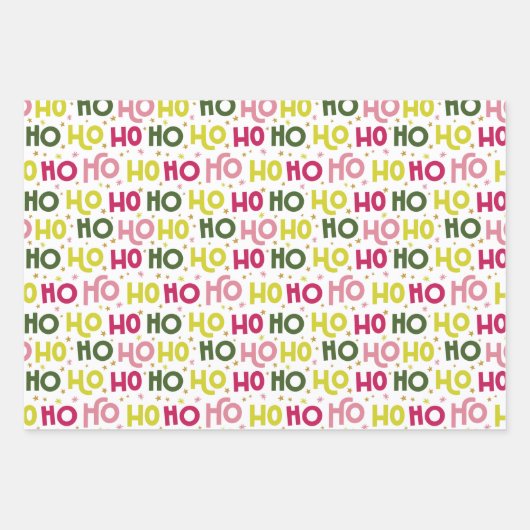 Modern Hot Pink Black Lime Green Weihnachtsfeierta Geschenkpapier Set (Vorderseite 3)