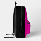 Modern Hot Pink Black Script Monogram Bedruckter Rucksack (Links)