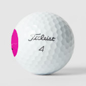 Modern Hot Pink Black Script Monogram Golfball (Logo)