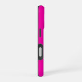 Modern Hot Pink Black Script Monogram iPhone 16 Hülle (Rechte Seite)