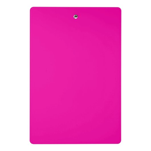 Modern Hot Pink Black Script Monogram Mini Klemmbrett (Rückseite)