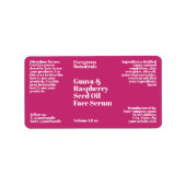 Modern Hot Pink Cosmetics Dropper Bottle Label Adressaufkleber (Vorne)