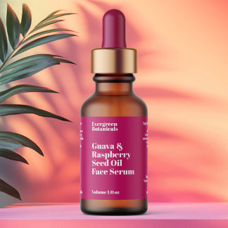 Modern Hot Pink Cosmetics Dropper Bottle Label Adressaufkleber